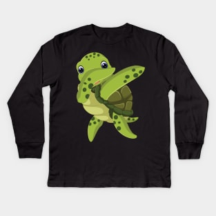 'Dabbing Sea Turtle' Funny Dabbing Animal Gift Kids Long Sleeve T-Shirt